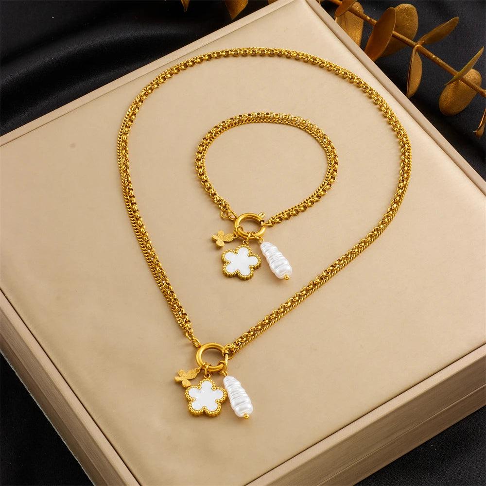 Conjunto Floral Pérola Rawve